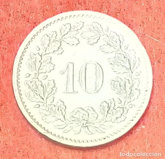 Monedas antiguas de Europa: MONEDA DE SUIZA 1977 - 10 RAPPEN - COBRE-N&Iacute;QUEL