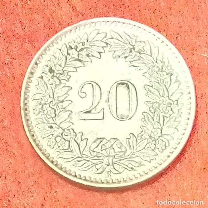 Monedas antiguas de Europa: MONEDA DE SUIZA 1963 - 20 RAPPEN - COBRE-N&Iacute;QUEL