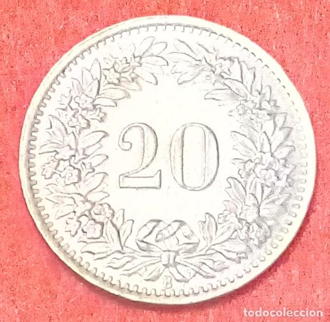Monedas antiguas de Europa: MONEDA DE SUIZA 1969 - 20 RAPPEN - COBRE-N&Iacute;QUEL