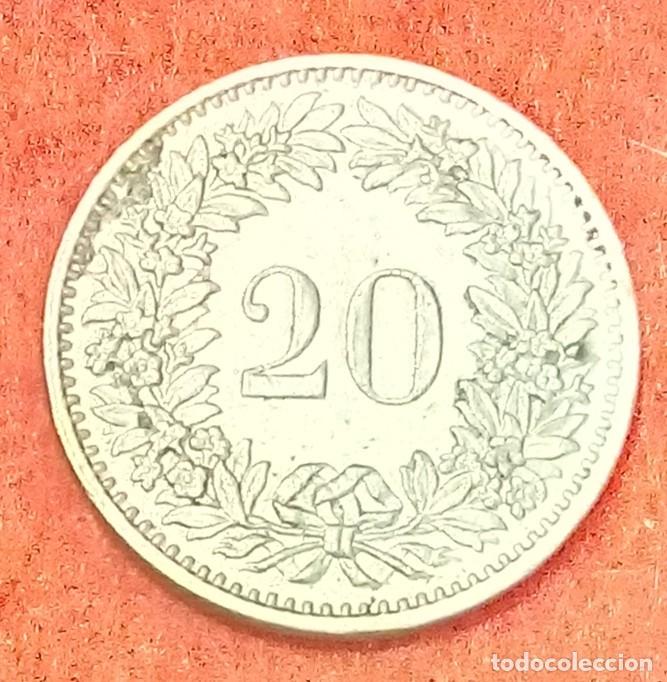Monedas antiguas de Europa: MONEDA DE SUIZA 1971 - 20 RAPPEN - COBRE-N&Iacute;QUEL