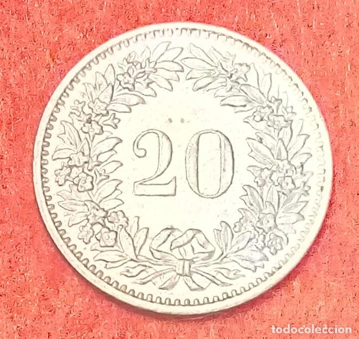 Monedas antiguas de Europa: MONEDA DE SUIZA 1974 - 20 RAPPEN - COBRE-N&Iacute;QUEL