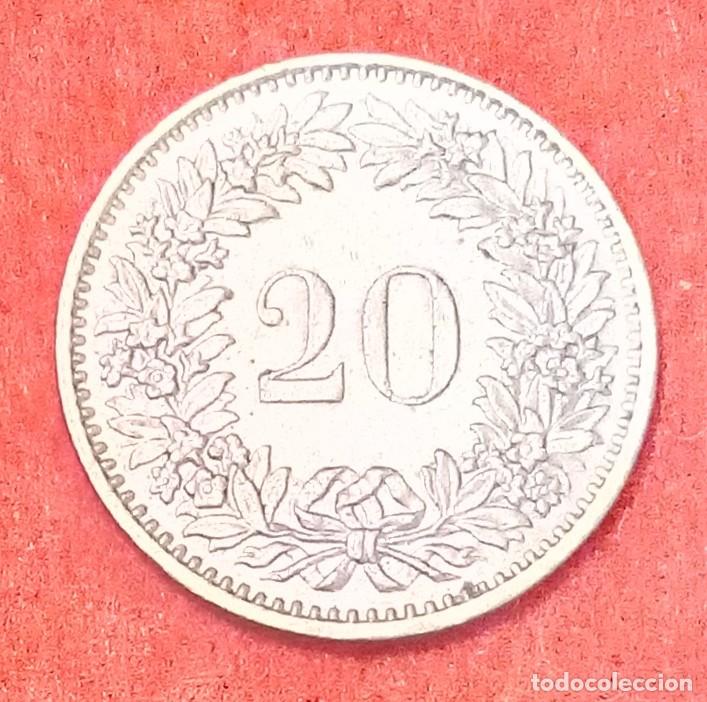 Monedas antiguas de Europa: MONEDA DE SUIZA 1975 - 20 RAPPEN - COBRE-N&Iacute;QUEL