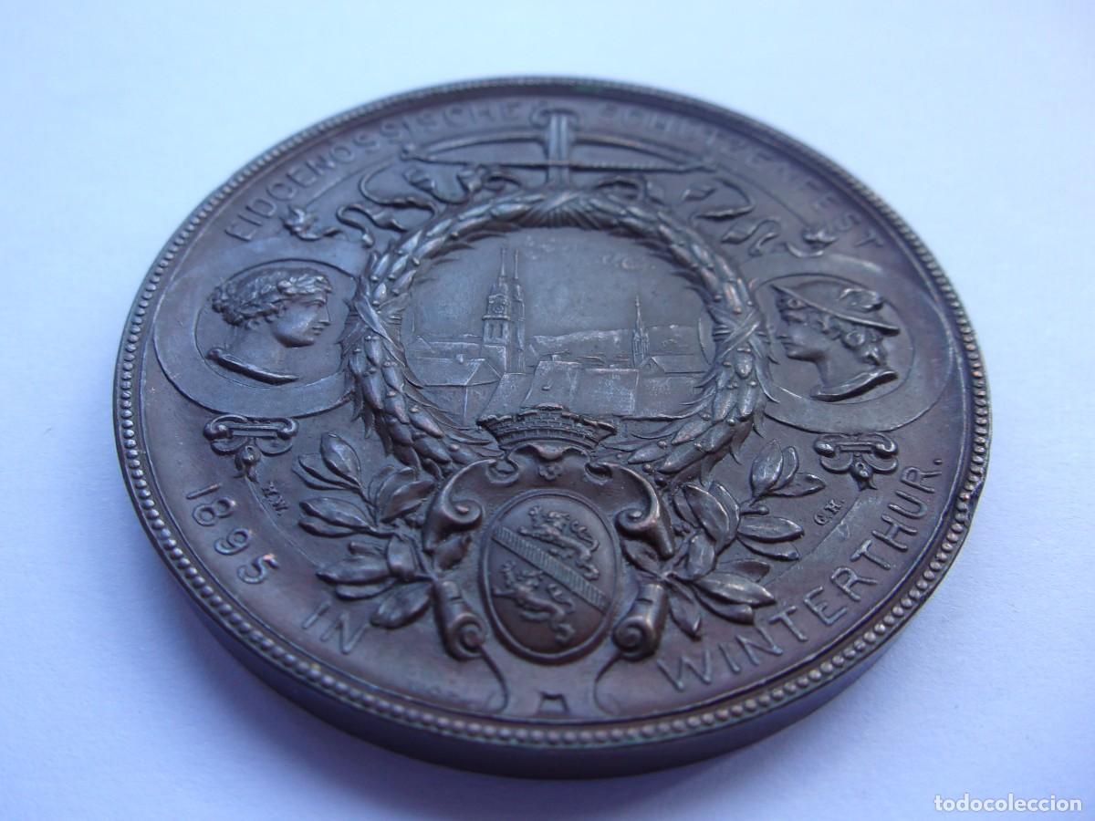 Monedas antiguas de Europa: 3SCL17 Suiza Winterthur Festival de Tiro 1895 medalla de bronce