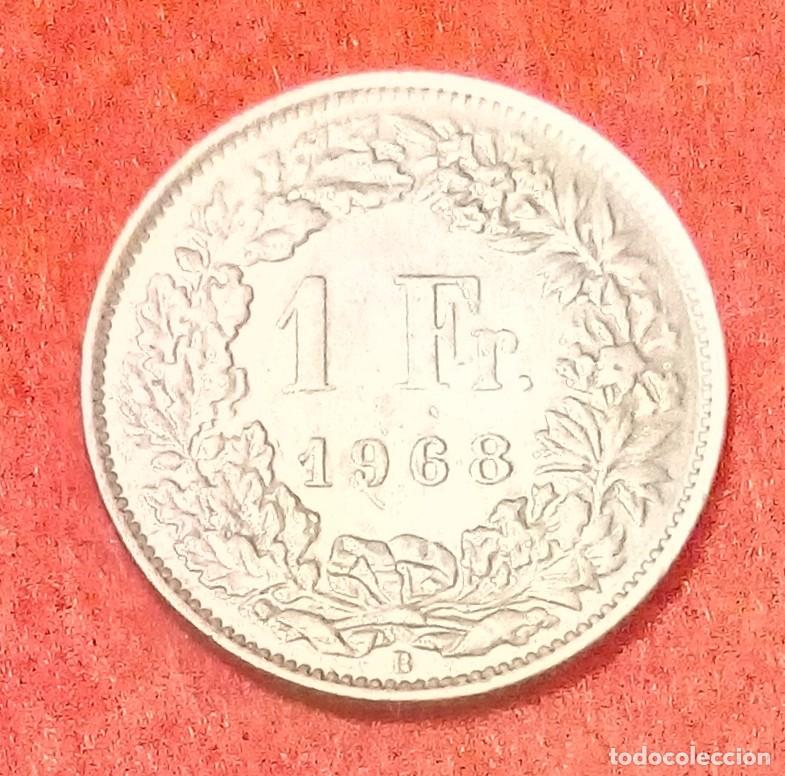 Monedas antiguas de Europa: MONEDA DE SUIZA 1968 - 1 FRANCO - CUPRON&Iacute;QUEL