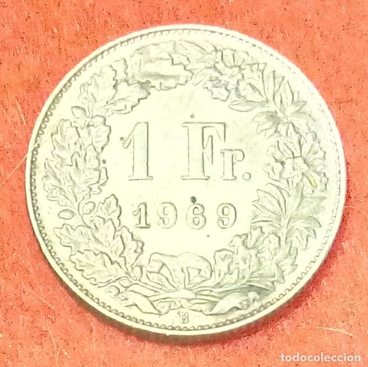 Monedas antiguas de Europa: MONEDA DE SUIZA 1969 - 1 FRANCO - CUPRON&Iacute;QUEL