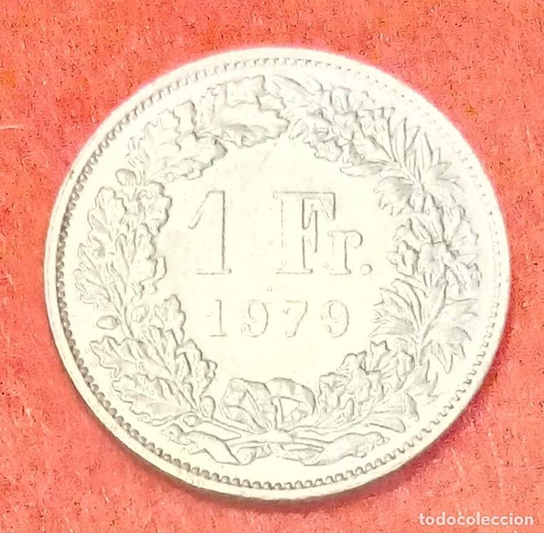 Monedas antiguas de Europa: MONEDA DE SUIZA 1979 - 1 FRANCO - CUPRON&Iacute;QUEL