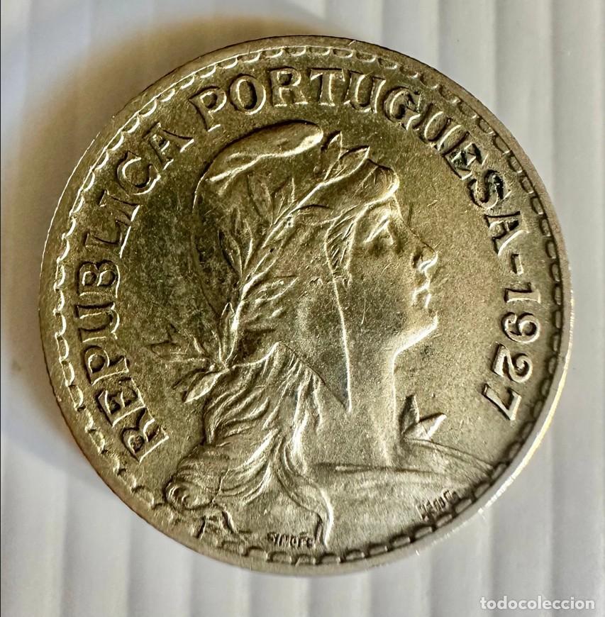 Monedas antiguas de Europa: 1 Escudo 1927 Portugal - Alpaca KM# 574 VG see pictures