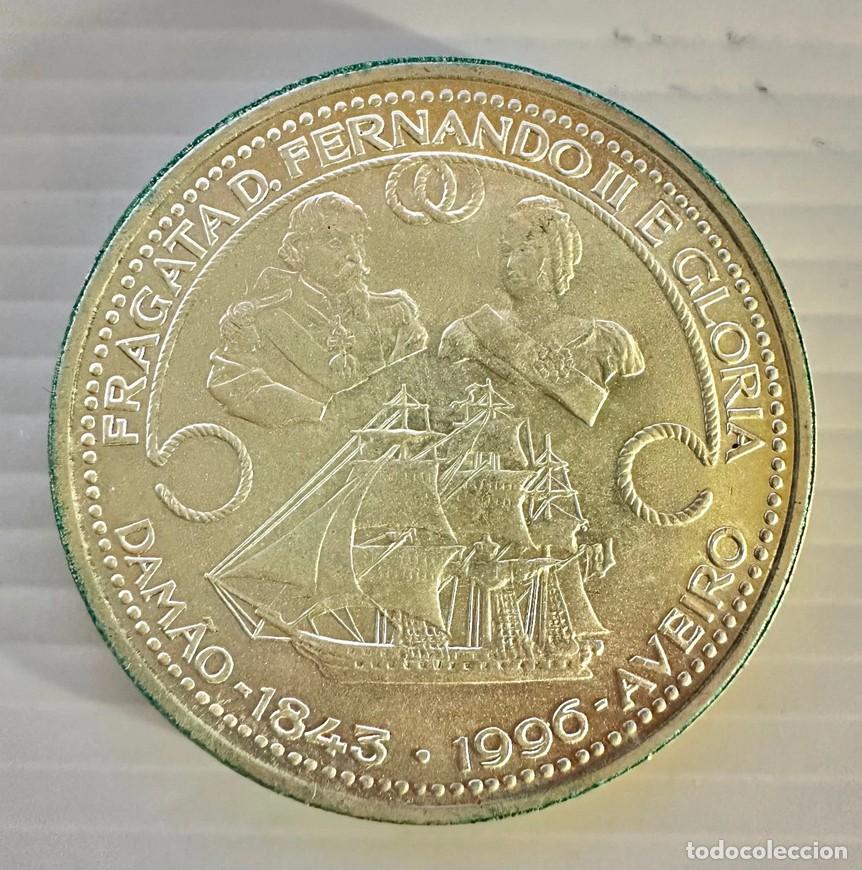 Monedas antiguas de Europa: 1000 Escudos 1996 &ndash; Frigate D. Fernando II e Gl&oacute;ria (Silver) KM# 686 UNC