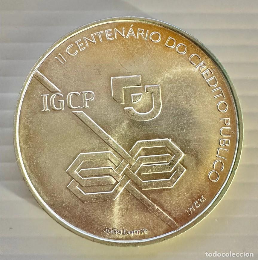 Monedas antiguas de Europa: 1000 Escudos 1997 &ndash; Centenary of the Public Credit Board (Silver) KM# 705 UNC