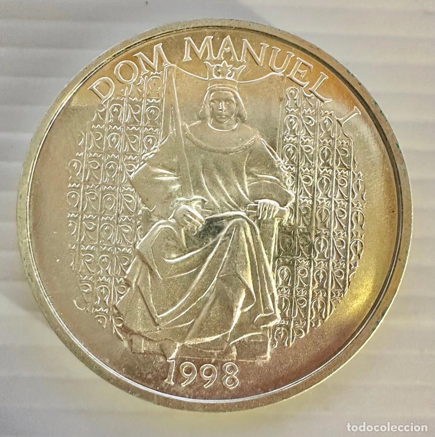 Monedas antiguas de Europa: 1000 Escudos 1998 &ndash; King Manuel I (Silver) KM# 711 UNC