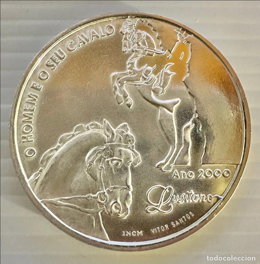 Monedas antiguas de Europa: 1000 Escudos 2000 &ndash; Man and Horse (Silver) KM# 728 UNC