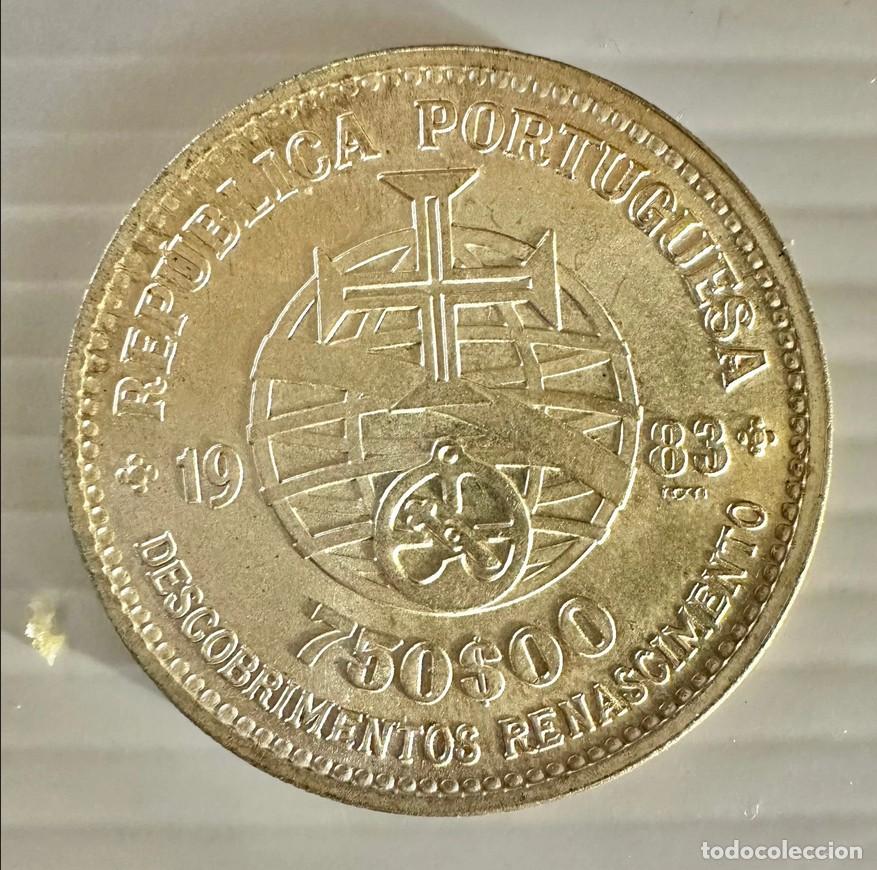 Monedas antiguas de Europa: 750 Escudos 1983 &ndash; 17th Exhibition of Art, Science and Culture (Silver) KM# 622a UNC