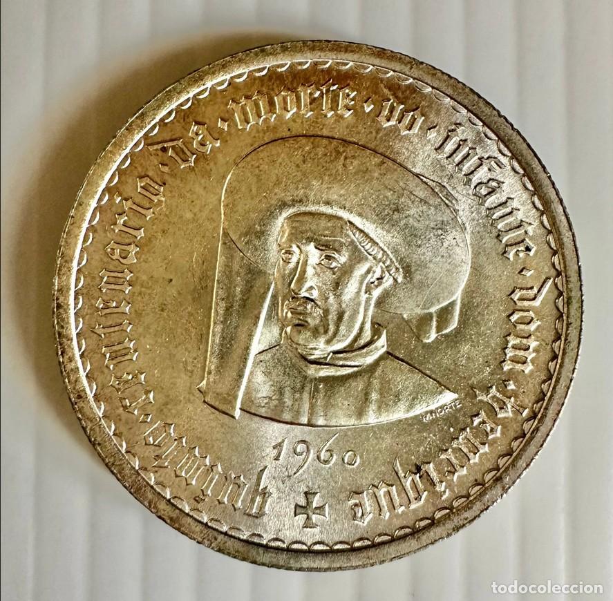 Monedas antiguas de Europa: 10 Escudos 1960 &ndash; Prince Henry (Silver) KM# 587 BELA