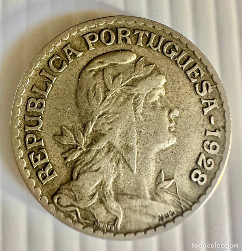 Monedas antiguas de Europa: 1 Escudo 1928 &ndash; Alpaca KM# 574 MBC
