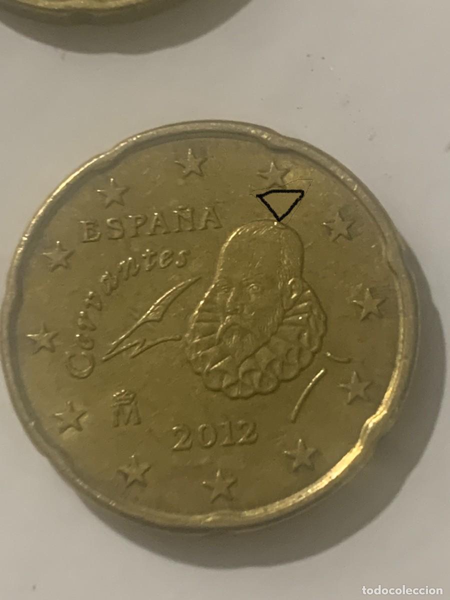 Monedas antiguas de Europa: Exceso de material en Moneda 20 c&eacute;ntimos de euros