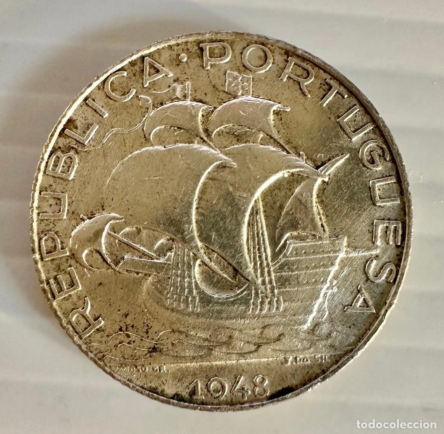 Monedas antiguas de Europa: 2.50 Escudos 1948 &ndash; Portugal (Silver) KM# 581 BC