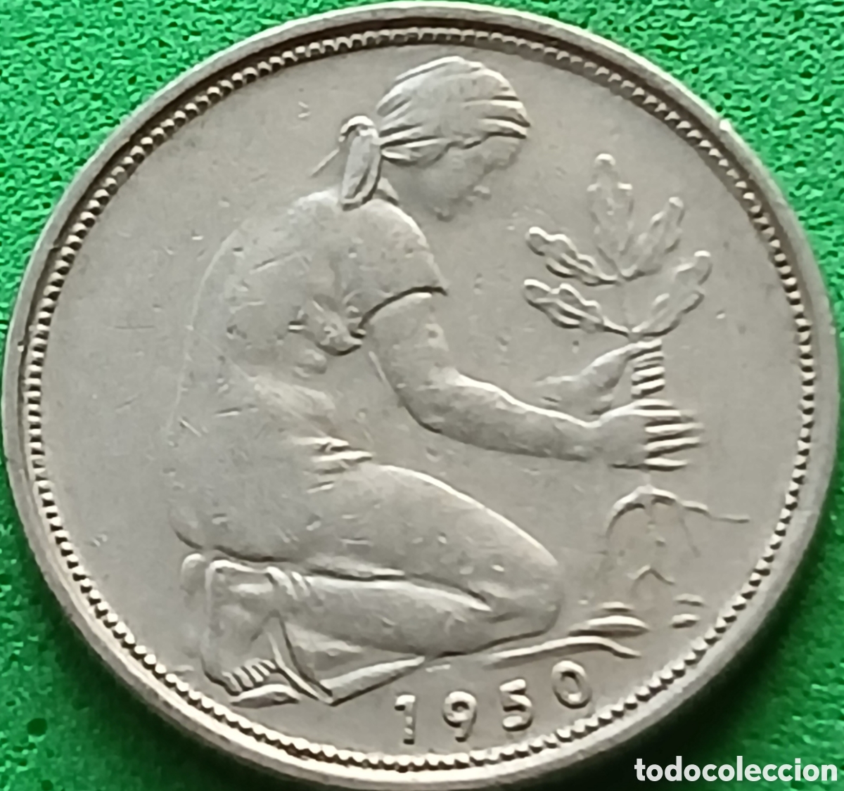 Monedas antiguas de Europa: Alemania Occidental 50 pfennig 1950 G km#109