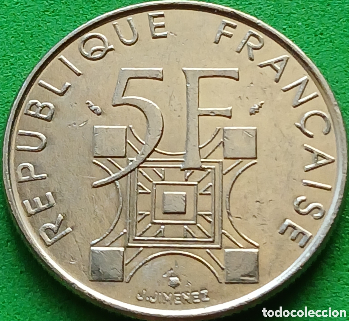 Monedas antiguas de Europa: Francia 5 francos 1989 km#968 Torre Eiffel