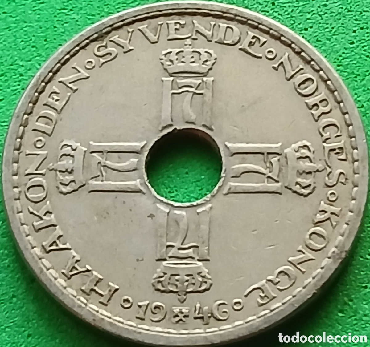 Monedas antiguas de Europa: Noruega 1 corona 1946 km#385