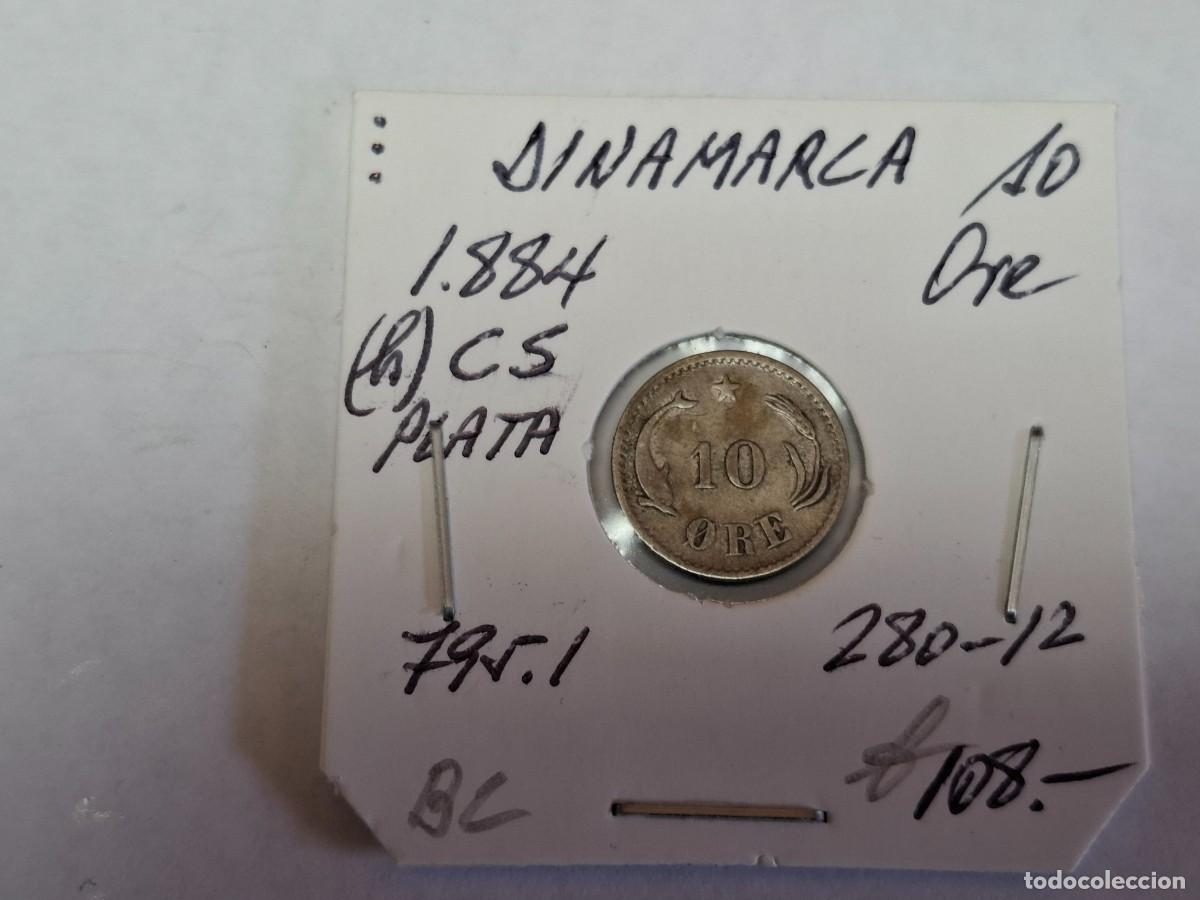 Monedas antiguas de Europa: 10 ORE de PLATA de 1884 (h) CS KM 795.1 DINAMARCA en BC