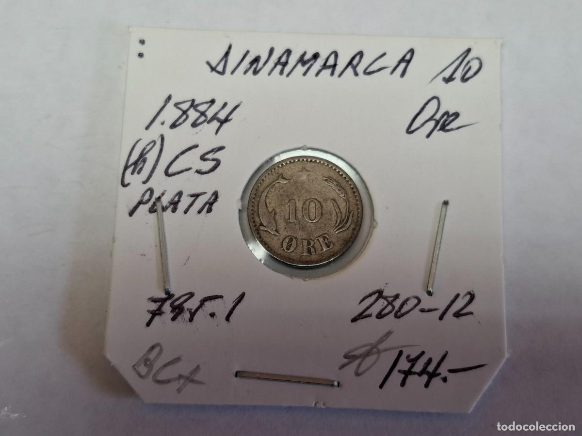 Monedas antiguas de Europa: 10 ORE de PLATA de 1884 (h) CS KM 795.1 DINAMARCA en BC+