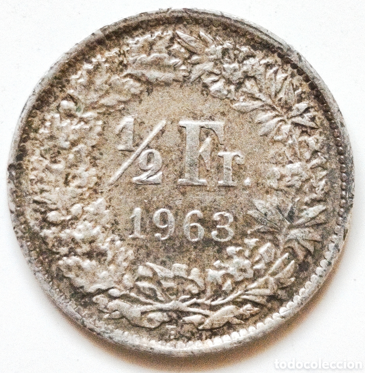Monedas antiguas de Europa: Suiza, 1/2 franc de plata de 1963