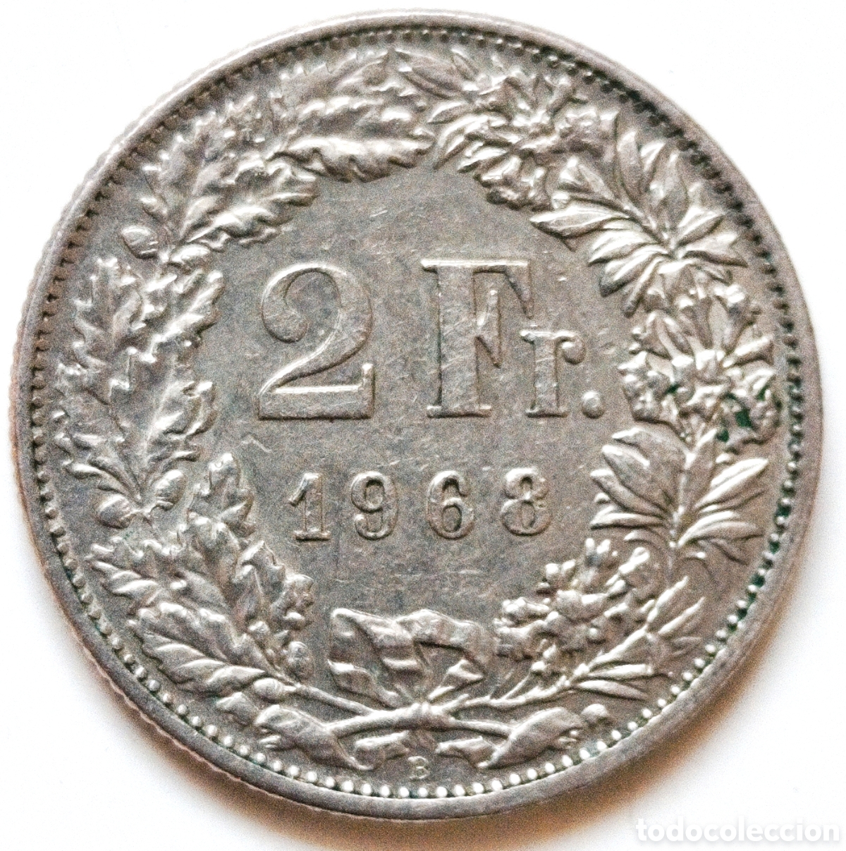 Monedas antiguas de Europa: Suiza, 2 francs de 1968