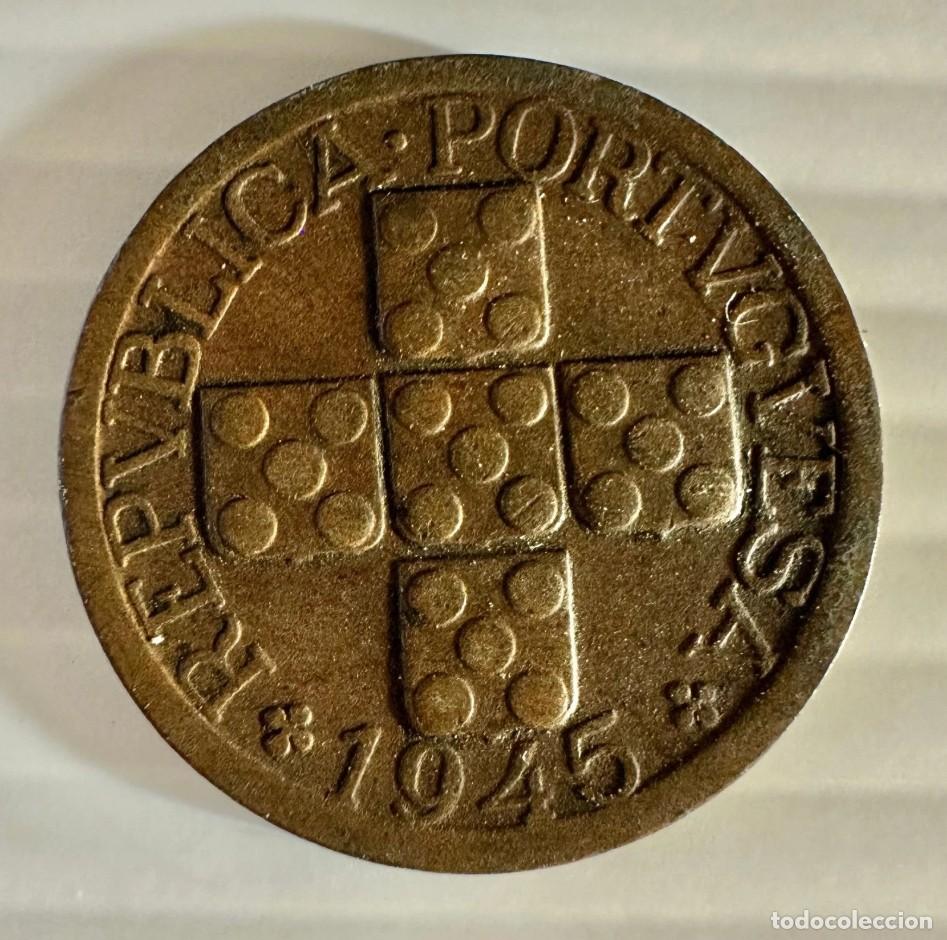 Monedas antiguas de Europa: 1945 Portugal 20 Centavos Coin &ndash; Portuguese Republic &ndash; KM# 576 &ndash; Bronze