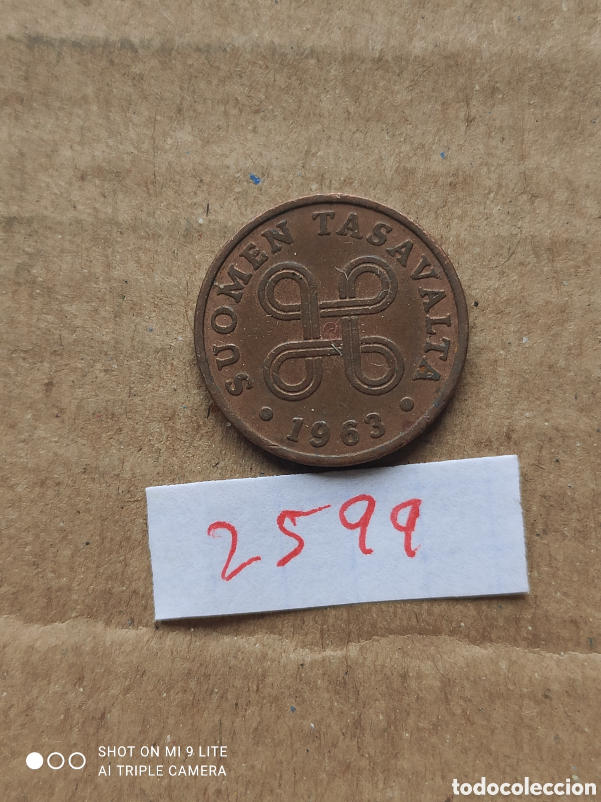 Monedas antiguas de Europa: Penny finland&eacute;s a&ntilde;o 1963