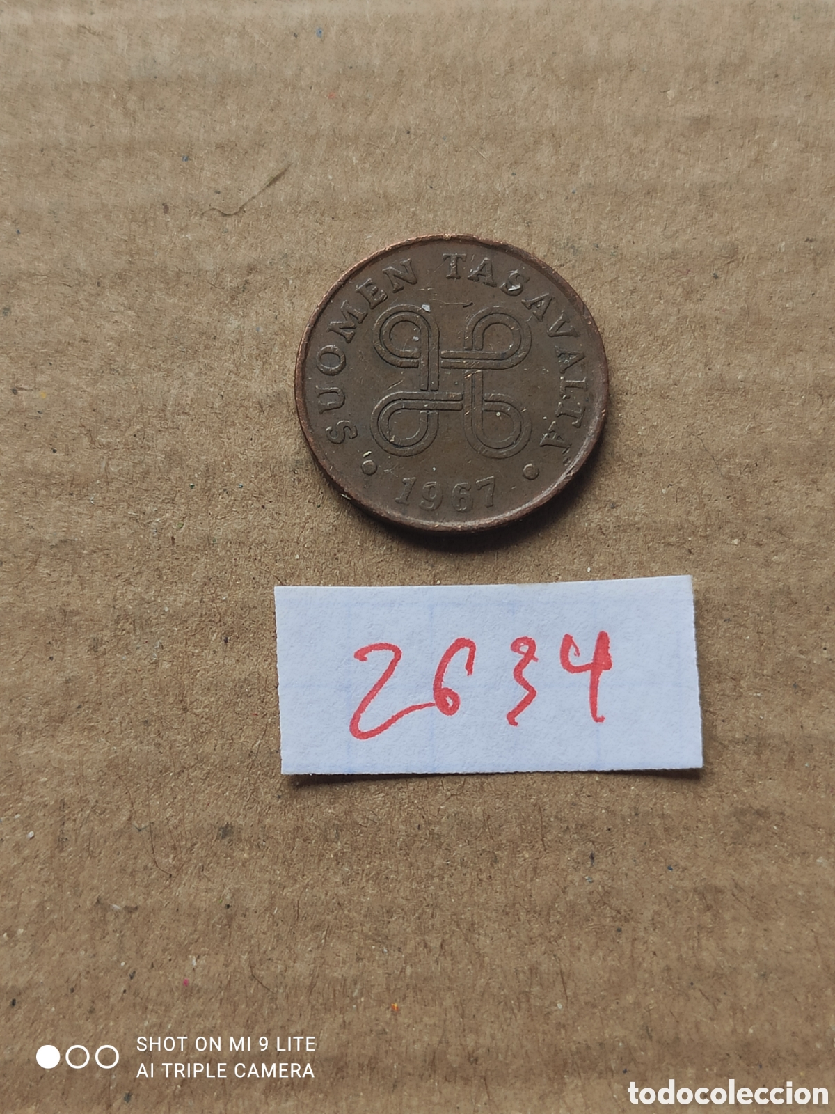 Monedas antiguas de Europa: Penny finland&eacute;s a&ntilde;o 1967