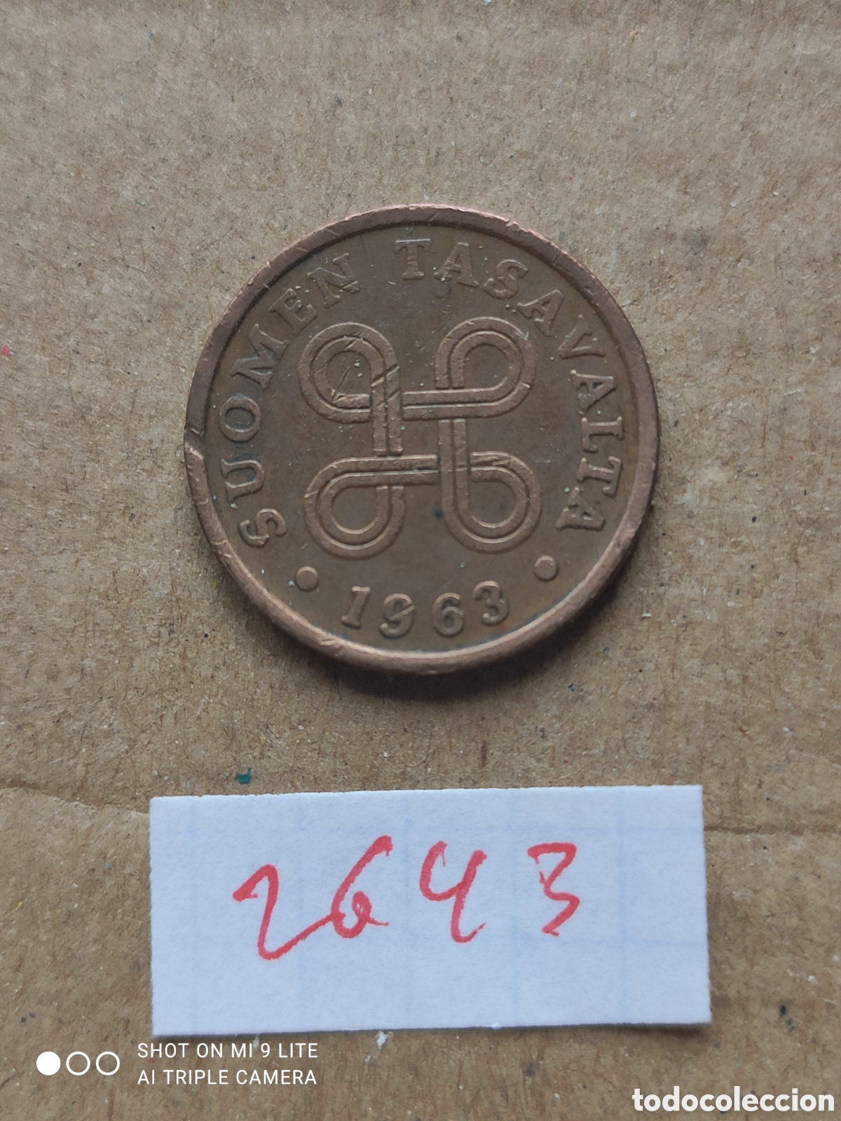 Monedas antiguas de Europa: Penny finland&eacute;s a&ntilde;o 1963