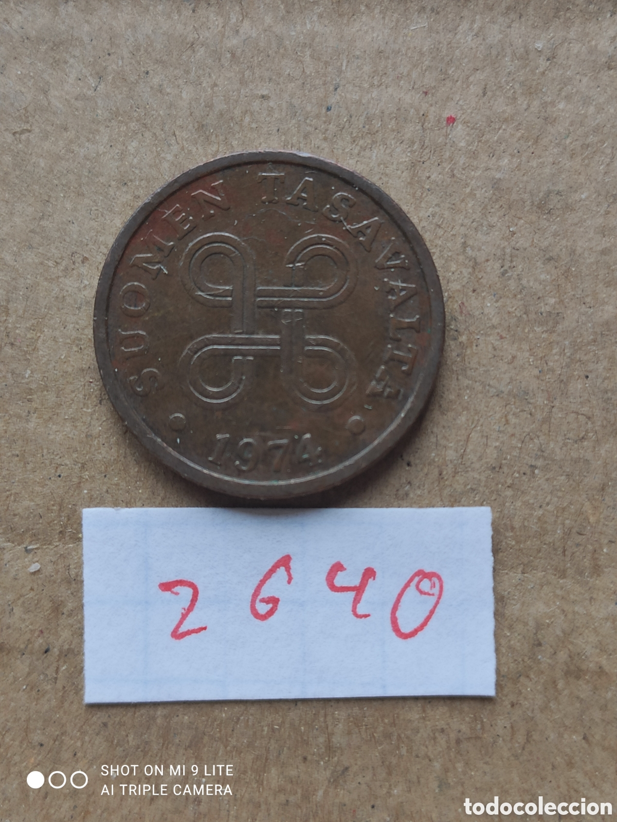 Monedas antiguas de Europa: Penny finland&eacute;s a&ntilde;o 1974