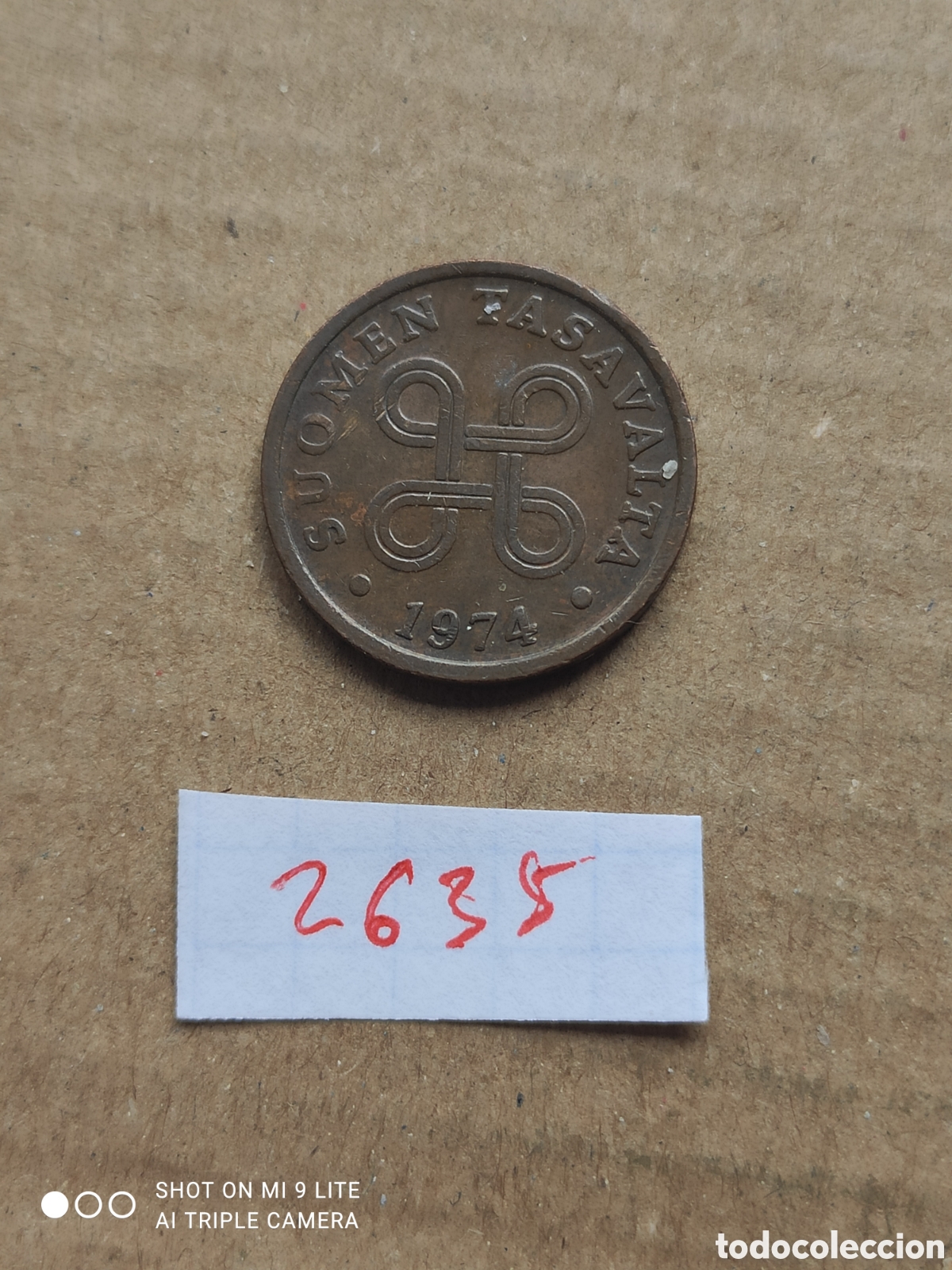 Monedas antiguas de Europa: Penny finland&eacute;s a&ntilde;o 1974