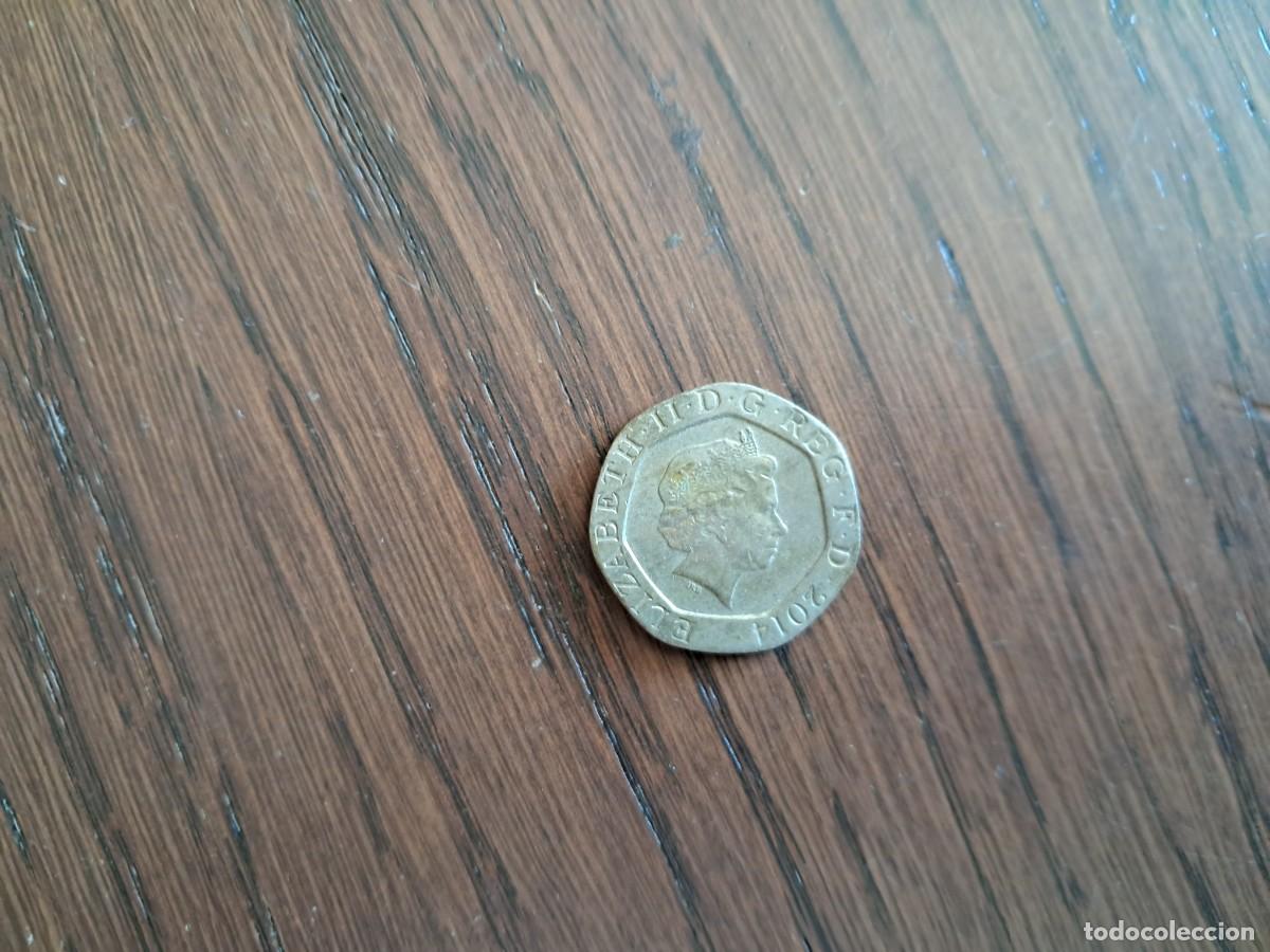 Old Coins of Europe: moneda de Gran Breta&ntilde;a, 20 peniques, a&ntilde;o 2014.