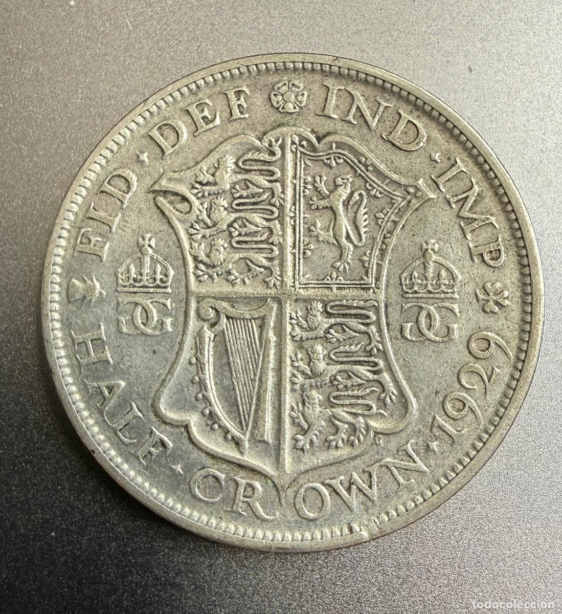 Monedas antiguas de Europa: Media Corona 1929 &ndash; Jorge V &ndash; Plata &ndash; Reino Unido - Half Crown 1929 &ndash; Jorge V &ndash; Plata &ndash; Reino Unido