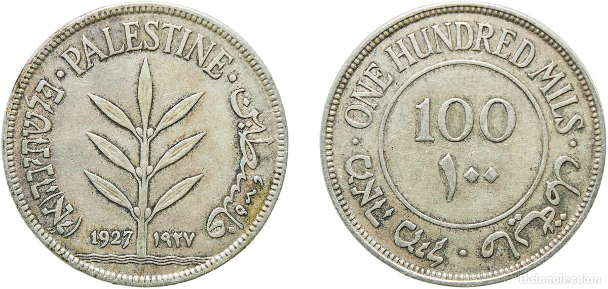 Monedas antiguas de Europa: Israel British Palestine British Mandate 1927 100 Mils Silver (.720) Royal Mint (Tower Hill) (20000