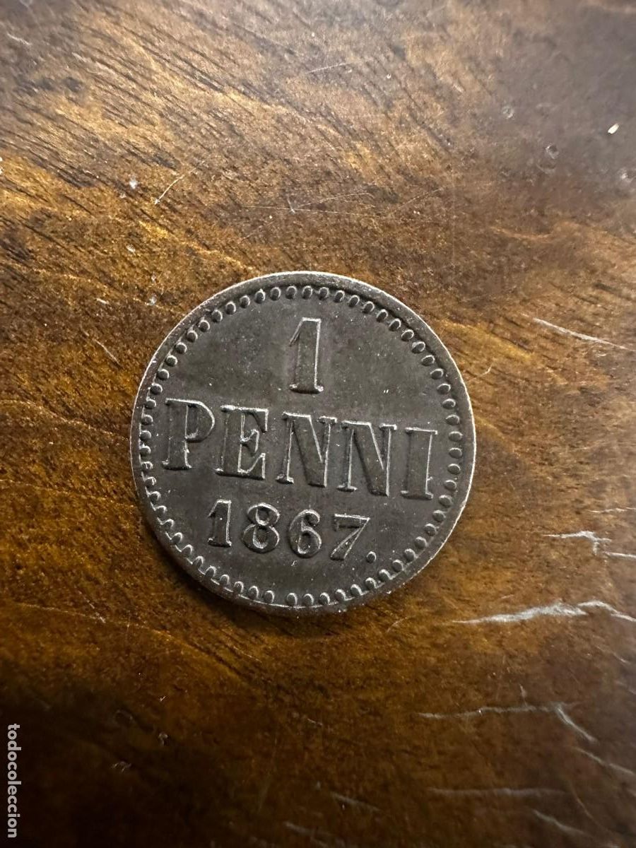 Monedas antiguas de Europa: FINLANDIA IMPERIAL - 1 PENNI DE COBRE 1867 - MONOGRAMA ZAR ALEJANDRO II - ESCASA