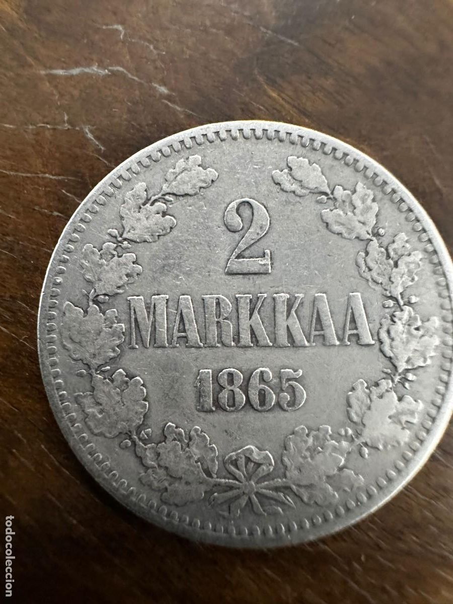 Monedas antiguas de Europa: FINLANDIA - 2 MARKKAA DE PLATA 1865 - GRAN DUCADO (RUSIA) - PRIMER A&Ntilde;O DE EMISI&Oacute;N