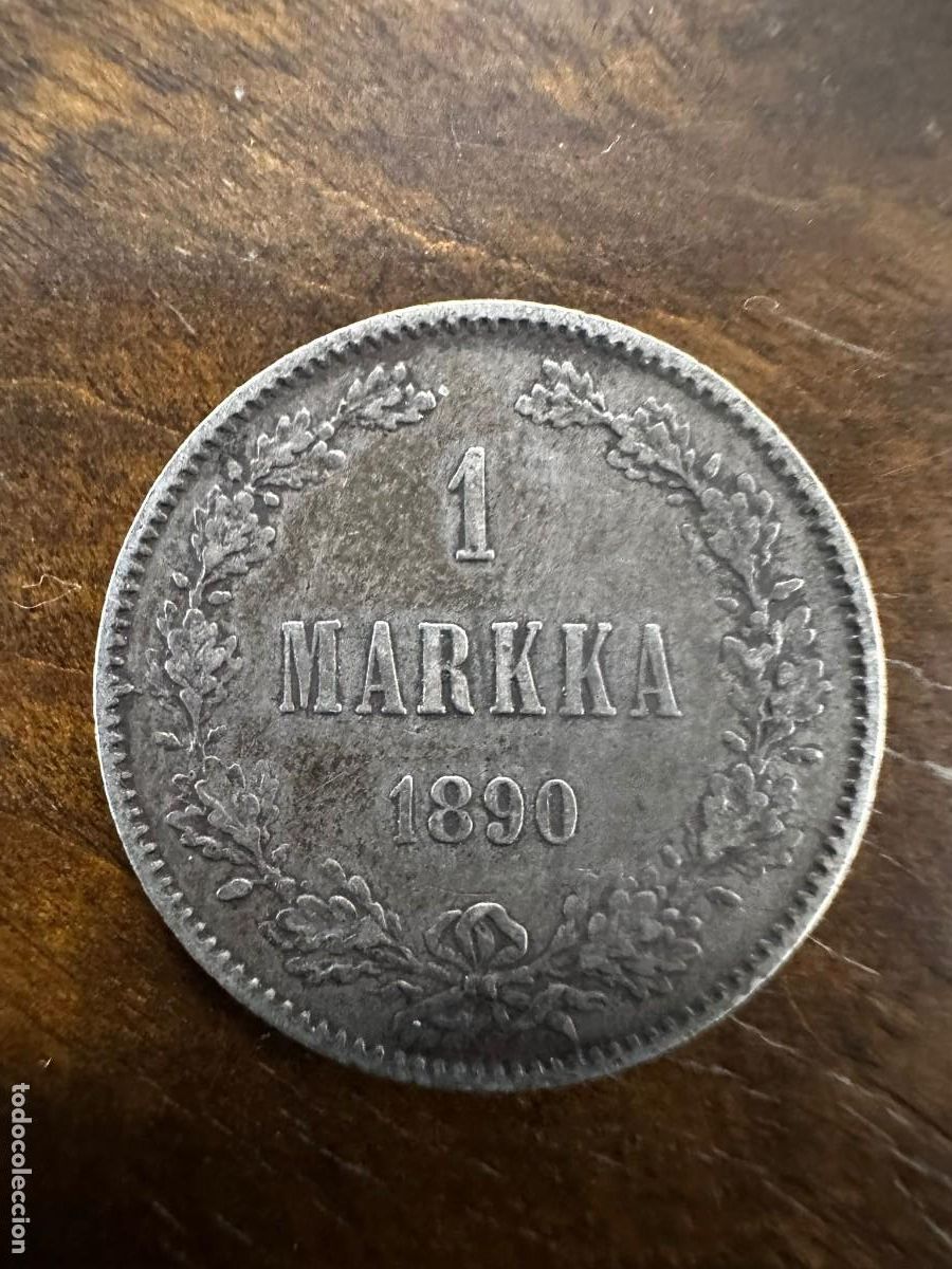 Monedas antiguas de Europa: FINLANDIA IMPERIAL - 1 MARKKA DE PLATA 1890 - GRAN DUCADO (CECA HELSINKI) - EXCELENTE REVERSO