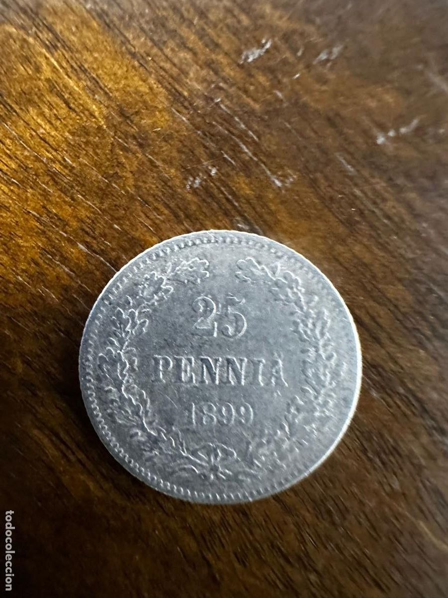 Monedas antiguas de Europa: FINLANDIA IMPERIAL - 25 PENNI&Auml; DE PLATA 1899 - FIN DE SIGLO XIX -