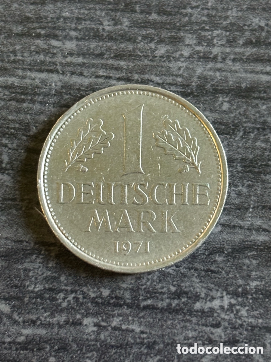 Monedas antiguas de Europa: 1 Deutsche Mark 1971 J Alemania Moneda Antigua