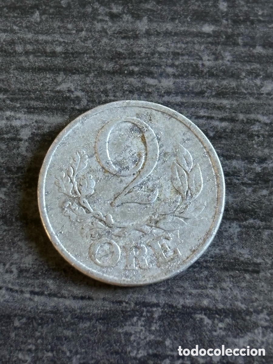 Monedas antiguas de Europa: Moneda 2 &Oslash;re Dinamarca 1941 II Guerra Mundial