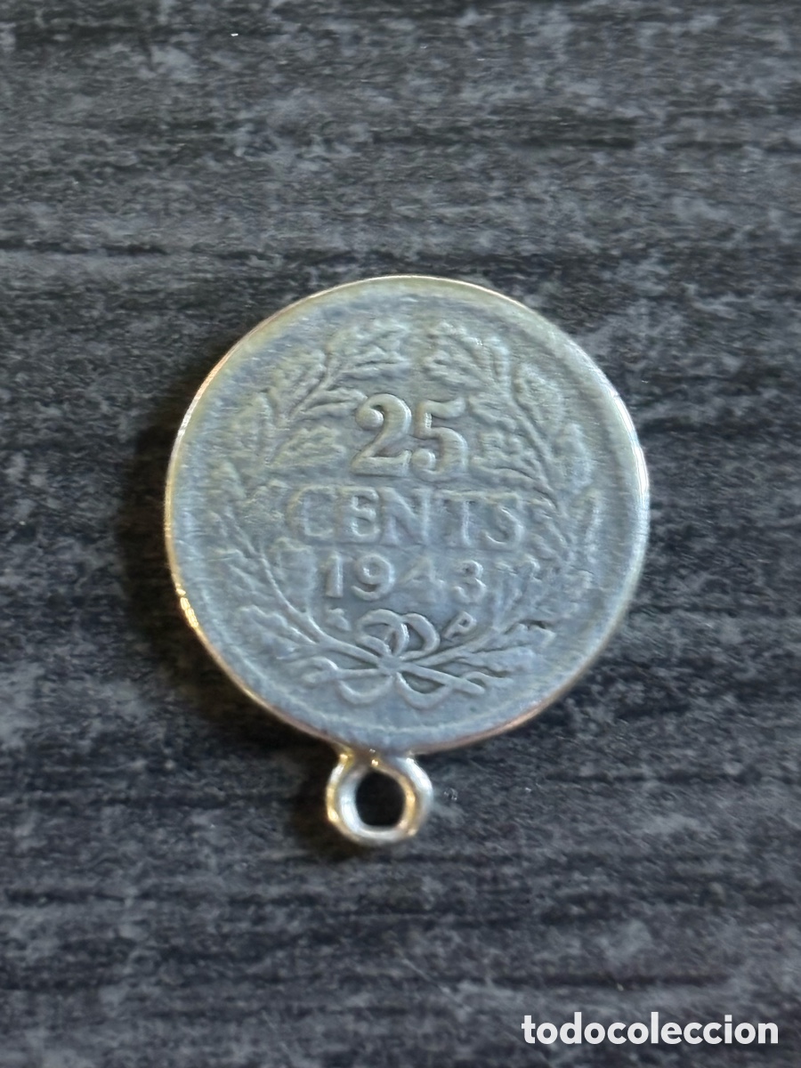 Monedas antiguas de Europa: 25 Cents 1943 Indias Orientales Neerlandesas