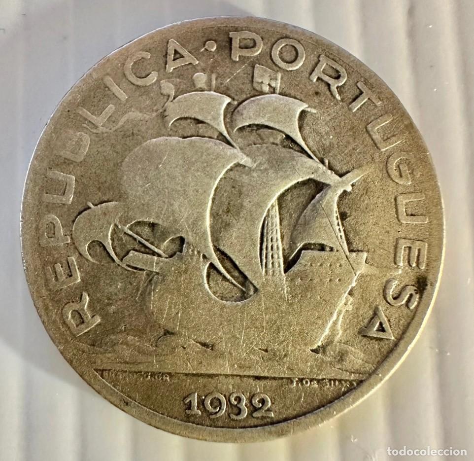 Monedas antiguas de Europa: 1932 Portugal 5 Escudos Silver Coin &ndash; Portuguese Republic &ndash; KM# 581 &ndash; Rare Date &ndash; 65% Silver