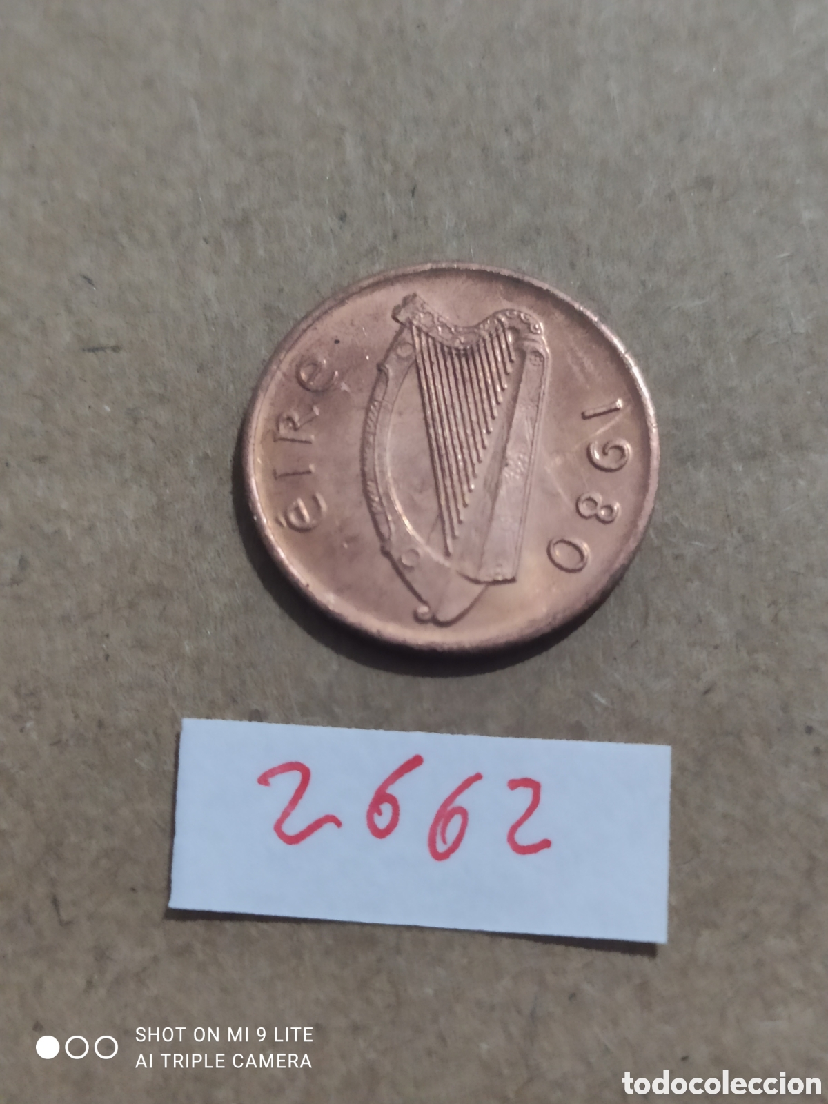 Monedas antiguas de Europa: Medio Penny Irlanda a&ntilde;o 1980