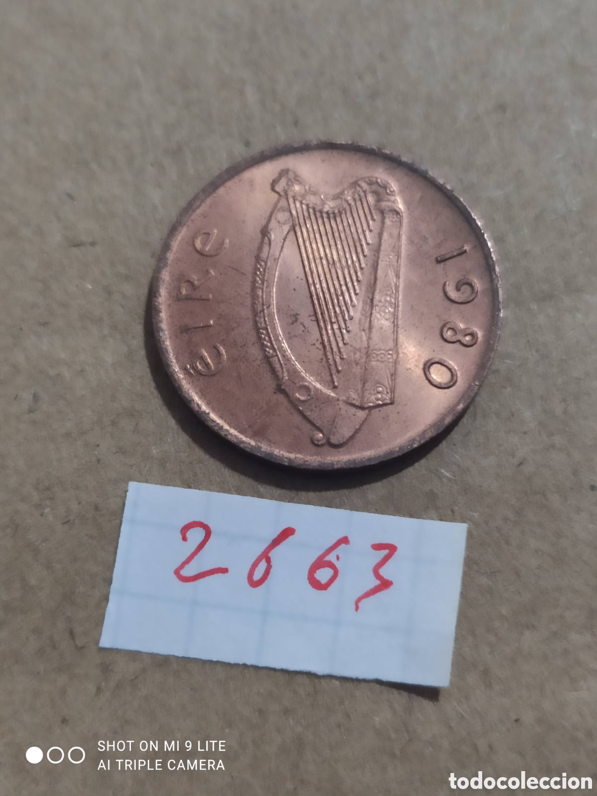Monedas antiguas de Europa: 1 Penny Irlanda a&ntilde;o 1980