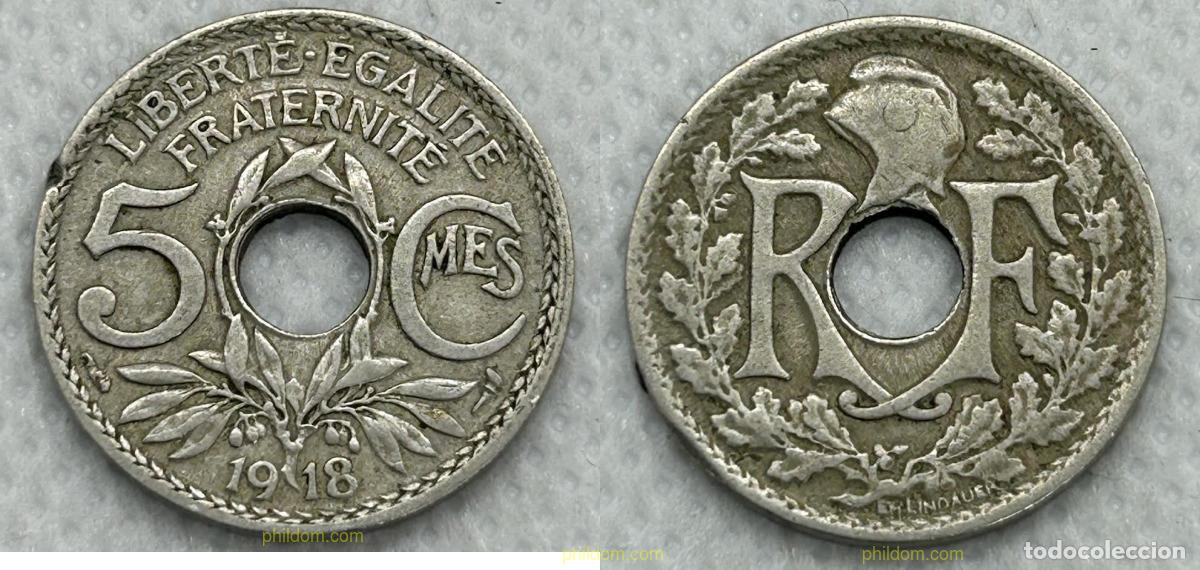 Monedas antiguas de Europa: 3736 FRANCIA 1918 Francia 5 C&eacute;ntimos 1918