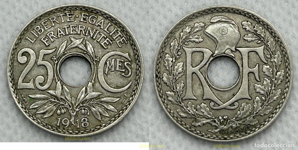 Monedas antiguas de Europa: 3724 FRANCIA 1918 Francia 25 C&eacute;ntimos 1918