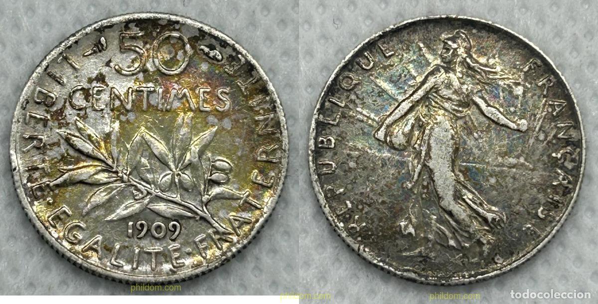 Monedas antiguas de Europa: 3719 FRANCIA 1909 FRANCIA 50 CENTIMOS 1909