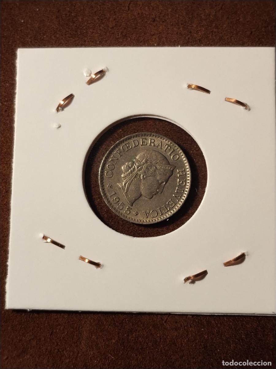 Monedas antiguas de Europa: Moneda Suiza 5 Rappen 1955 &ndash; Conf&oelig;deratio Helvetica &ndash; Original